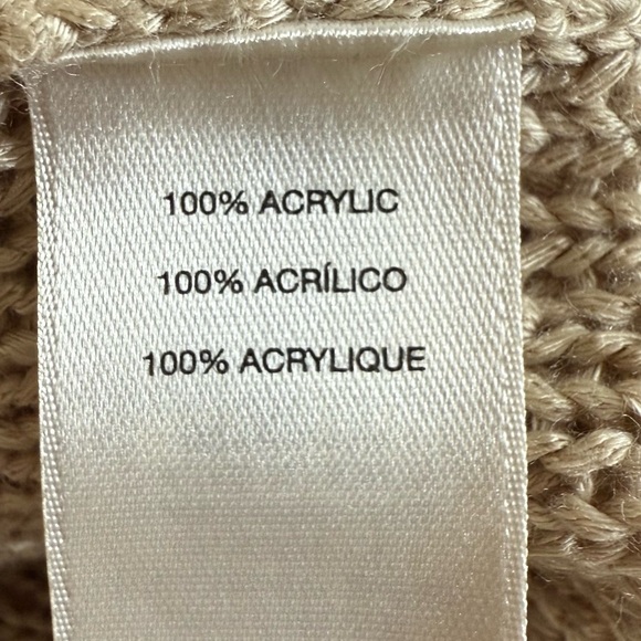 Chico’s Tan Ribbon Knit Fringe Longline Open Cardigan Size: L (Chico's 2) - Picture 11 of 13